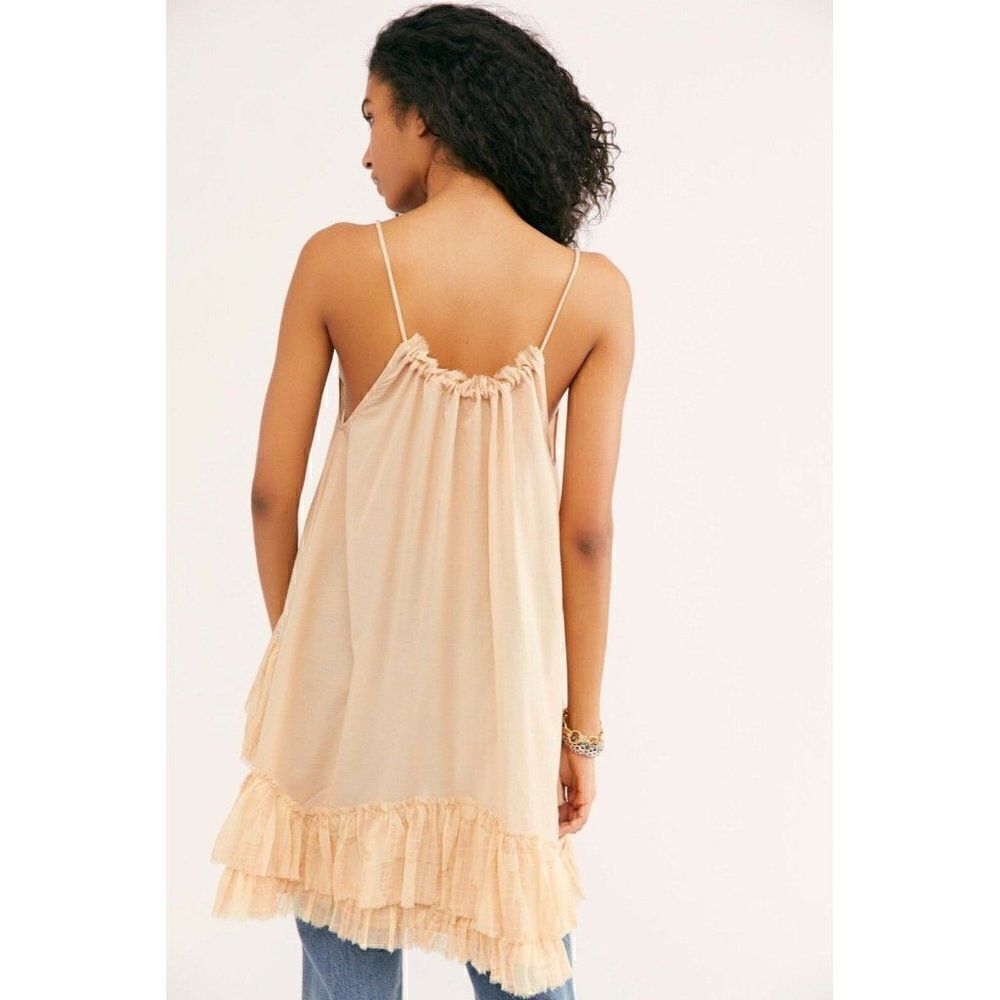 NEW FREE PEOPLE DESERT DAZE RUFFLE MINI SLP DRESS - Picture 4 of 4